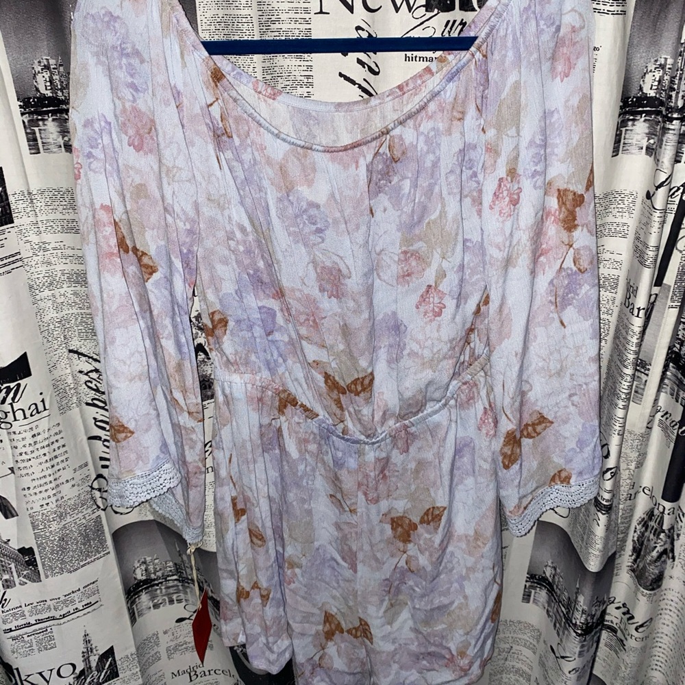 Blue Floral Romper